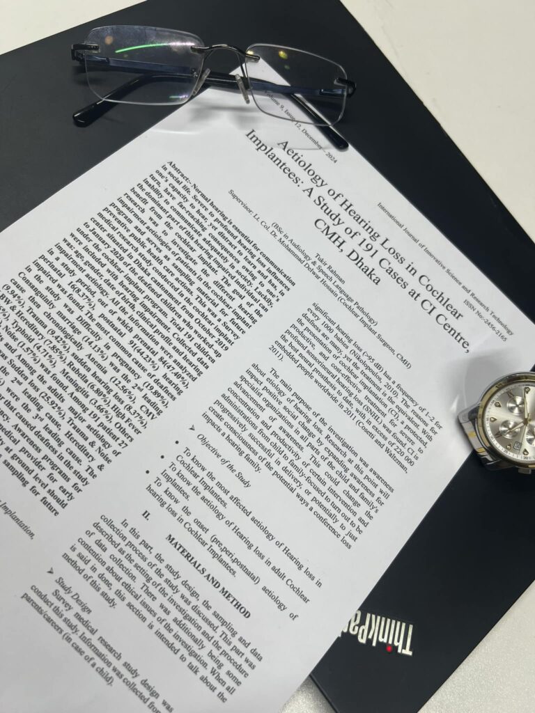 Research Article Published by Shono Bangladesh Audiologist